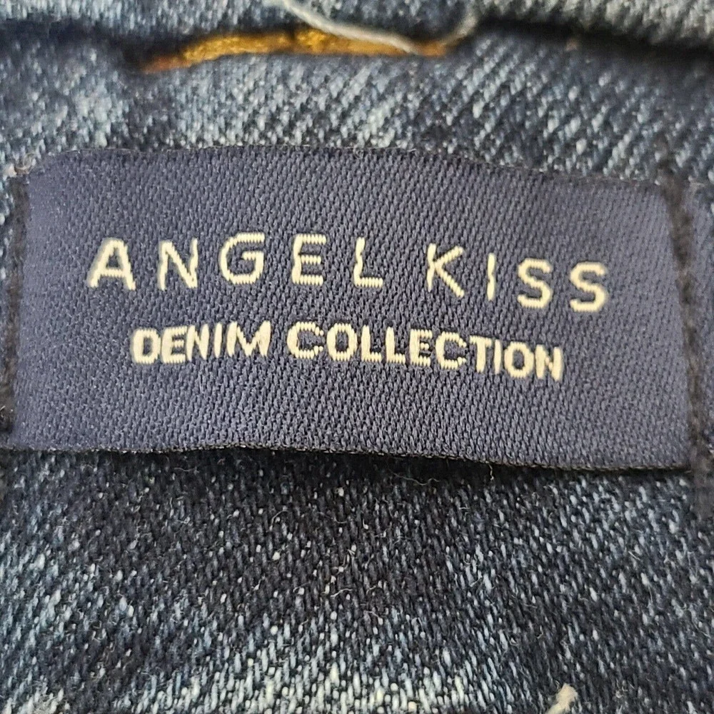 Angel Kiss Womens Size Small Paper Bag High Waist Blue Denim Jean‎ Skirt